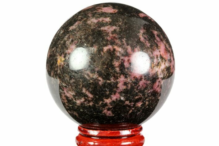 Polished Rhodonite Sphere - Madagascar #78784